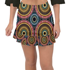 Aztec Multicolor Mandala Fishtail Mini Chiffon Skirt by tmsartbazaar