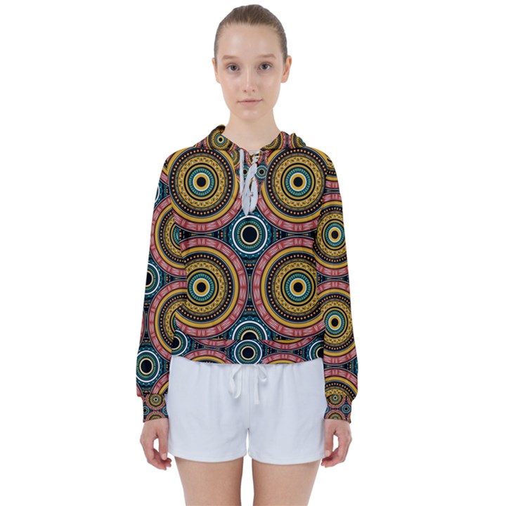 Aztec Multicolor Mandala Women s Tie Up Sweat