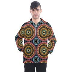 Aztec Multicolor Mandala Men s Half Zip Pullover by tmsartbazaar