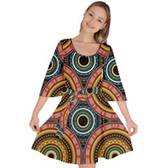 Aztec Multicolor Mandala Velour Kimono Dress by tmsartbazaar