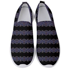 Dark Ornate Nouveau Striped Print Men s Slip On Sneakers by dflcprintsclothing