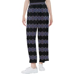 Dark Ornate Nouveau Striped Print Women s Pants  by dflcprintsclothing