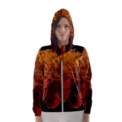 Marigold On Black Women s Hooded Windbreaker