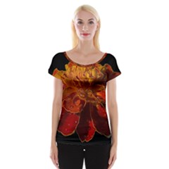 Marigold On Black Cap Sleeve Top by MichaelMoriartyPhotography