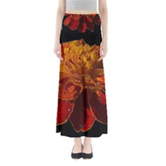 Marigold On Black Full Length Maxi Skirt by MichaelMoriartyPhotography