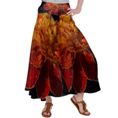 Marigold On Black Satin Palazzo Pants by MichaelMoriartyPhotography