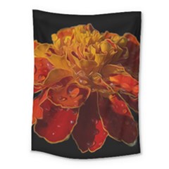 Marigold On Black Medium Tapestry by MichaelMoriartyPhotography