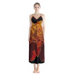 Marigold On Black Button Up Chiffon Maxi Dress by MichaelMoriartyPhotography