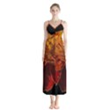 Marigold on Black Button Up Chiffon Maxi Dress View1