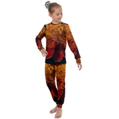 Marigold On Black Kids  Long Sleeve Set 