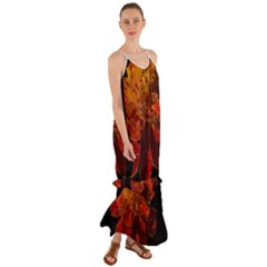 Marigold On Black Cami Maxi Ruffle Chiffon Dress by MichaelMoriartyPhotography