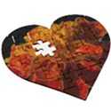 Marigold on Black Wooden Puzzle Heart View3