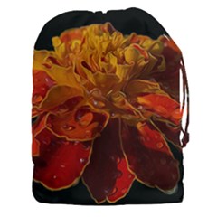 Marigold On Black Drawstring Pouch (3xl) by MichaelMoriartyPhotography