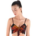 Marigold on Black Woven Tie Front Bralet View1