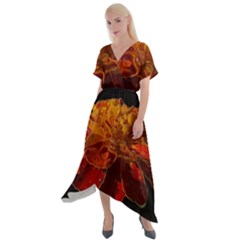 Marigold On Black Cross Front Sharkbite Hem Maxi Dress by MichaelMoriartyPhotography