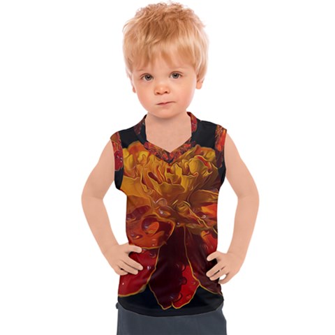 Marigold On Black Kids  Sport Tank Top by MichaelMoriartyPhotography