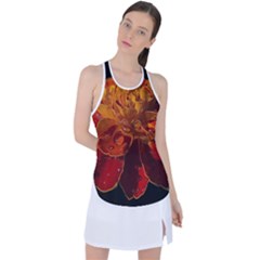 Marigold On Black Racer Back Mesh Tank Top by MichaelMoriartyPhotography