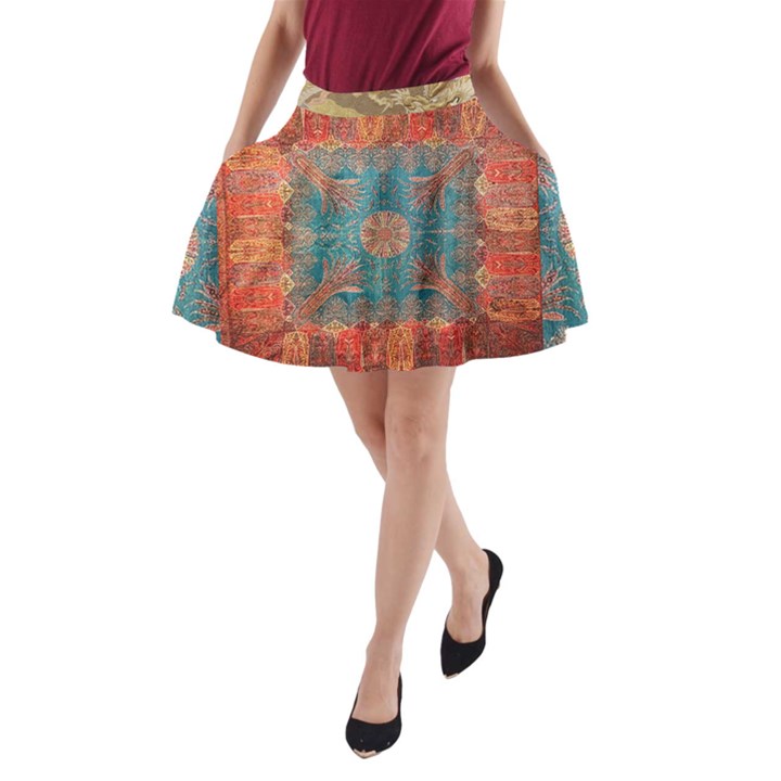 Argedc Italianorange Silk Blue Floral - Copy Golden Dragon Jpg4 A-Line Pocket Skirt