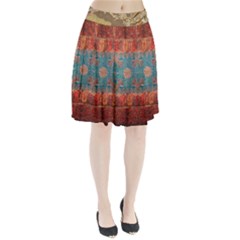 Argedc Italianorange Silk Blue Floral - Copy Golden Dragon Jpg4 Pleated Skirt