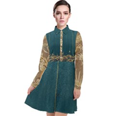 Golden Dragon Jpg4 Brrrrrr - Copy Long Sleeve Chiffon Shirt Dress by chpa