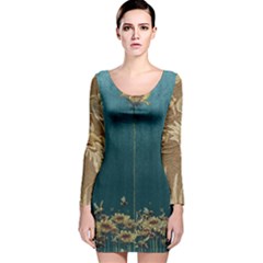 Golden Dragon Jpg4 Brrrrrr - Copy Long Sleeve Velvet Bodycon Dress by chpa