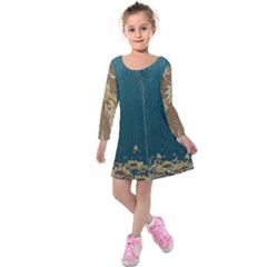 Golden Dragon Jpg4 Brrrrrr - Copy Kids  Long Sleeve Velvet Dress by chpa