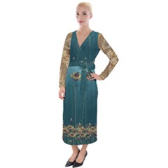 Golden Dragon Jpg4 Brrrrrr - Copy Velvet Maxi Wrap Dress by chpa