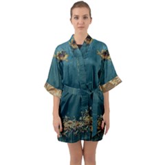 Golden Dragon Jpg4 Brrrrrr - Copy Half Sleeve Satin Kimono  by chpa