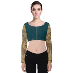 Golden Dragon Jpg4 Brrrrrr - Copy Velvet Long Sleeve Crop Top by chpa