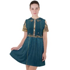 Golden Dragon Jpg4 Brrrrrr - Copy Short Sleeve Shoulder Cut Out Dress  by chpa