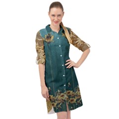 Golden Dragon Jpg4 Brrrrrr - Copy Long Sleeve Mini Shirt Dress by chpa