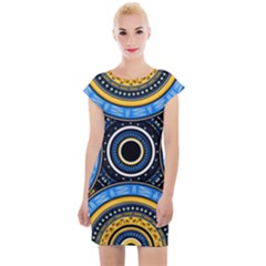 Tribal Zentangle Art Cap Sleeve Bodycon Dress by tmsartbazaar