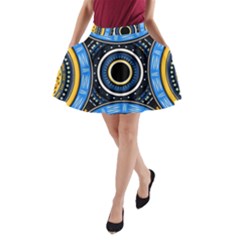 Tribal Zentangle Art A-line Pocket Skirt by tmsartbazaar