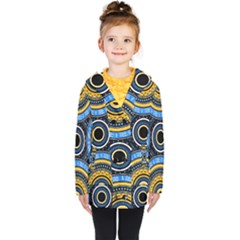 Tribal Zentangle Art Kids  Double Breasted Button Coat by tmsartbazaar