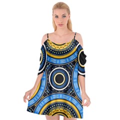 Tribal Zentangle Art Cutout Spaghetti Strap Chiffon Dress by tmsartbazaar