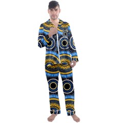 Tribal Zentangle Art Men s Long Sleeve Satin Pyjamas Set by tmsartbazaar