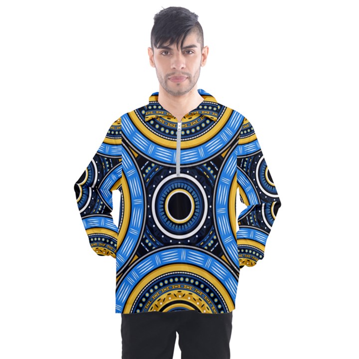 Tribal Zentangle Art Men s Half Zip Pullover