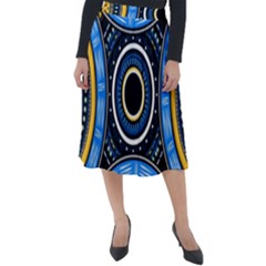 Tribal Zentangle Art Classic Velour Midi Skirt  by tmsartbazaar