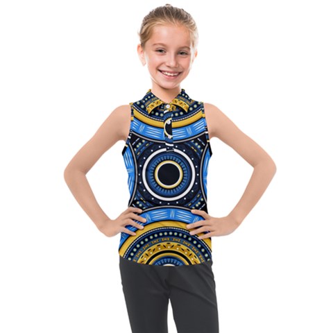 Tribal Zentangle Art Kids  Sleeveless Polo Tee by tmsartbazaar