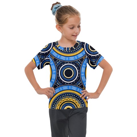 Tribal Zentangle Art Kids  Mesh Piece Tee by tmsartbazaar