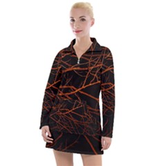 Dark Forest Scene Print Women s Long Sleeve Casual Dress