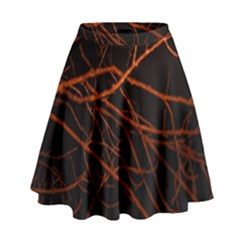 Dark Forest Scene Print High Waist Skirt by dflcprintsclothing