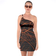 Dark Forest Scene Print One Soulder Bodycon Dress by dflcprintsclothing