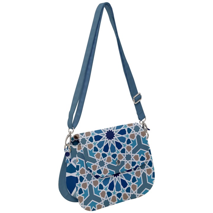 Arabic Geometric Design Pattern  Saddle Handbag