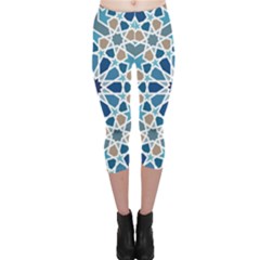 Arabic Geometric Design Pattern  Capri Leggings  by LoolyElzayat