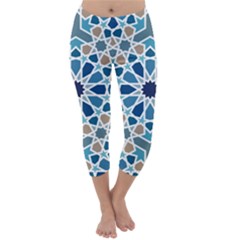 Arabic Geometric Design Pattern  Capri Winter Leggings  by LoolyElzayat