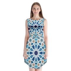 Arabic Geometric Design Pattern  Sleeveless Chiffon Dress   by LoolyElzayat