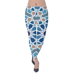 Arabic Geometric Design Pattern  Velvet Leggings by LoolyElzayat