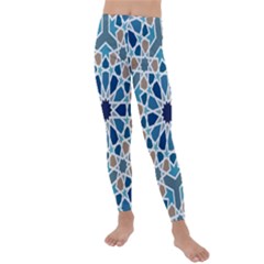 Arabic Geometric Design Pattern  Kids  Lightweight Velour Leggings by LoolyElzayat