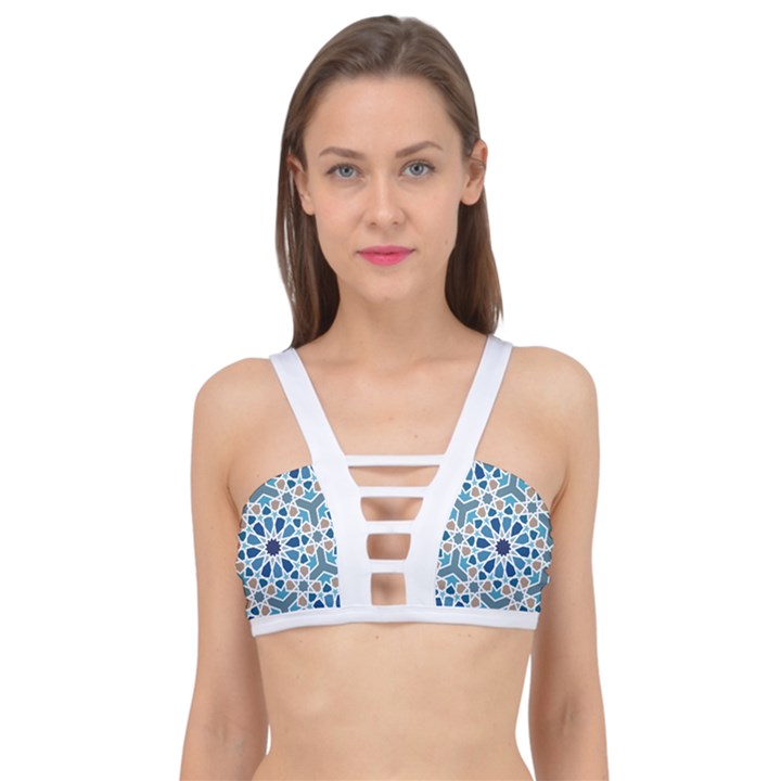 Arabic Geometric Design Pattern  Cage Up Bikini Top